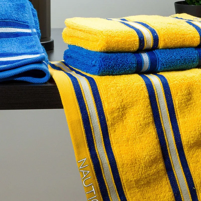 Nautica Dove Dual Down Cotton Hand Towel (Yellow & Blue) - Set Of Four media 4