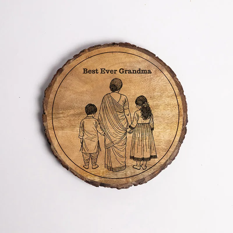 Best Ever Grandma Wood Showpiece - Round media 5