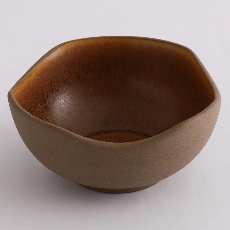 Matte Brown Hexa-Shaped Stoneware Bowl - 400 mL media 7