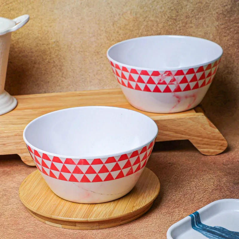 Jisho Melamine Snack Bowl (Pink/750 mL) - Set Of Two media 3