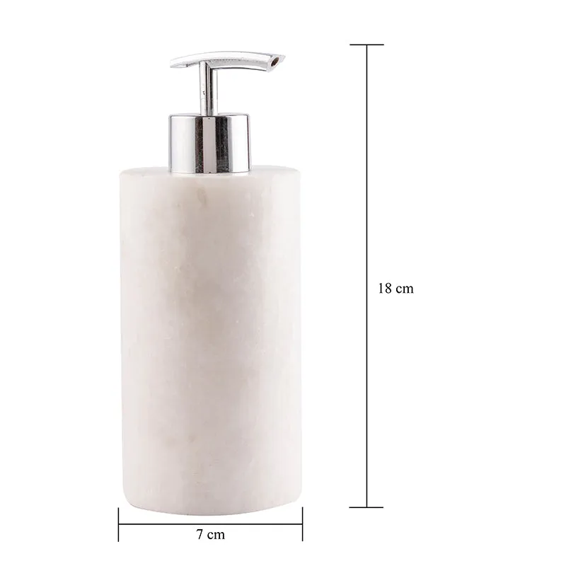 Alabaste Marble Soap Dispenser - White & Silver media 8