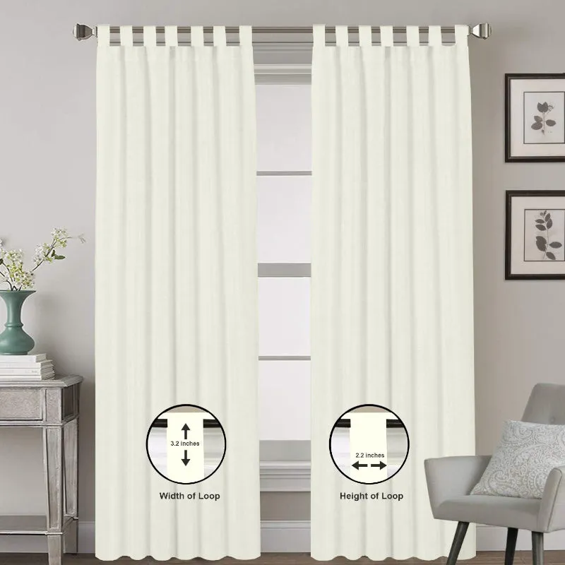 Esme Tab Top Medium Width Curtain - Ivory media 3