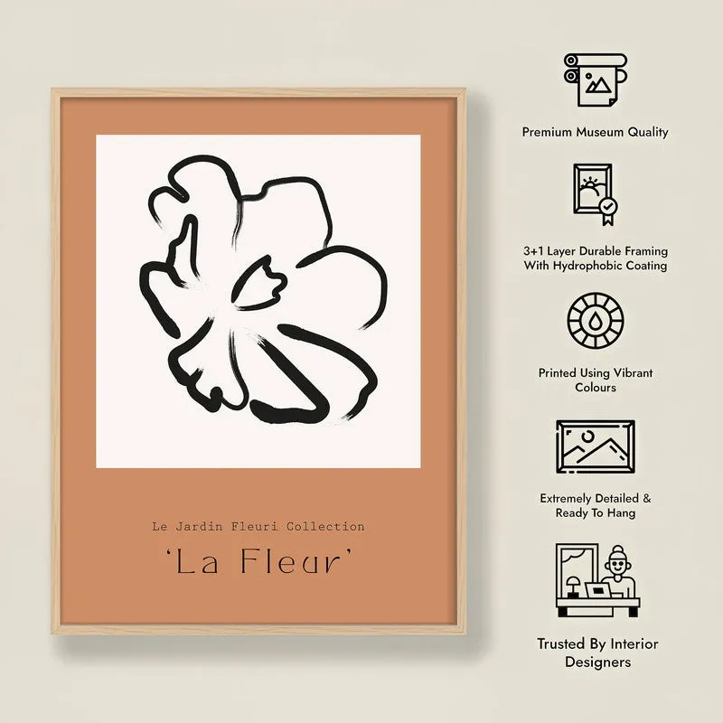 Unfurling Petal Canvas Wall Painting With Brown Frame media 10