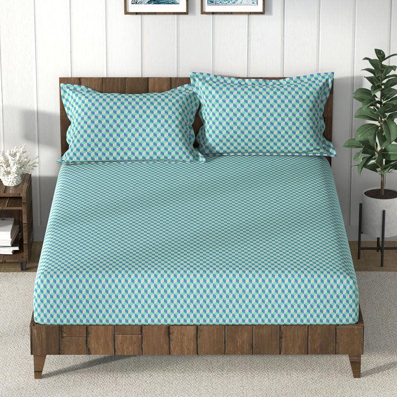 Nautica Velvet Cloud Cotton Bedsheet (Blue) - 160 TC media 3