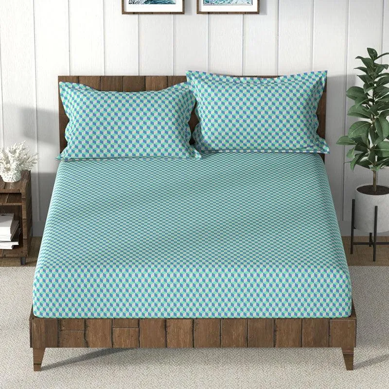 Nautica Velvet Cloud Cotton Bedsheet (Blue) - 160 TC media 3