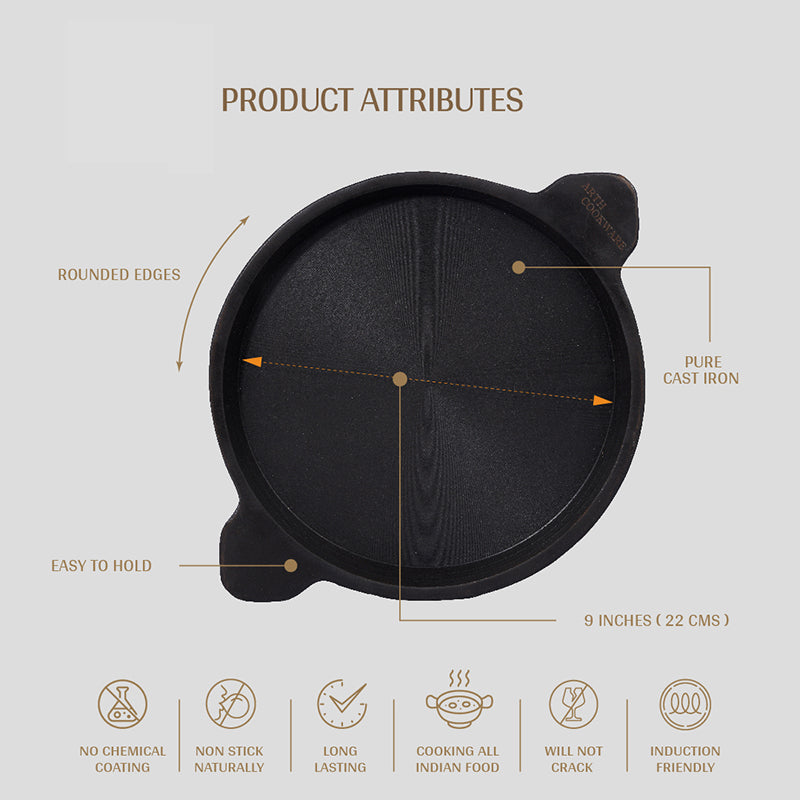Sear Pro Pre-Seasoned Cast Iron Grill Pan - 9.5 Inch image 4