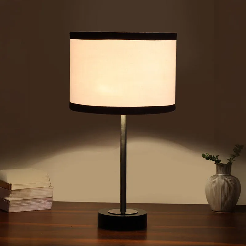 Cotin I Stripe Rodin Wooden Table Lamp - White,Silver,Black media 1