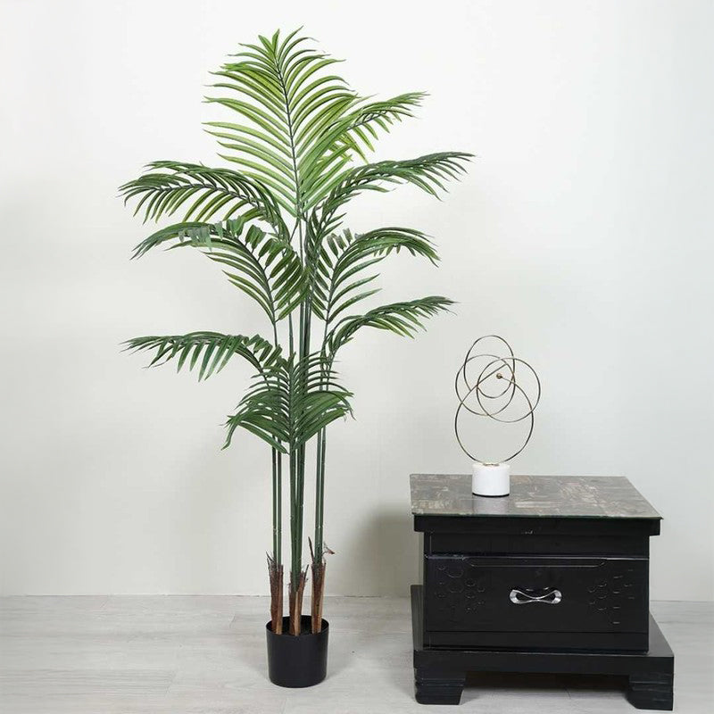 Artificial Arica Palm Plant With Black Fiber Pot - 5.4 Feet media 3