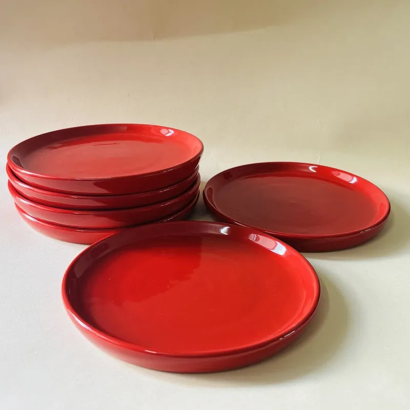 Ceramic Quarter Plate (Red) - Set Of Six media 6
