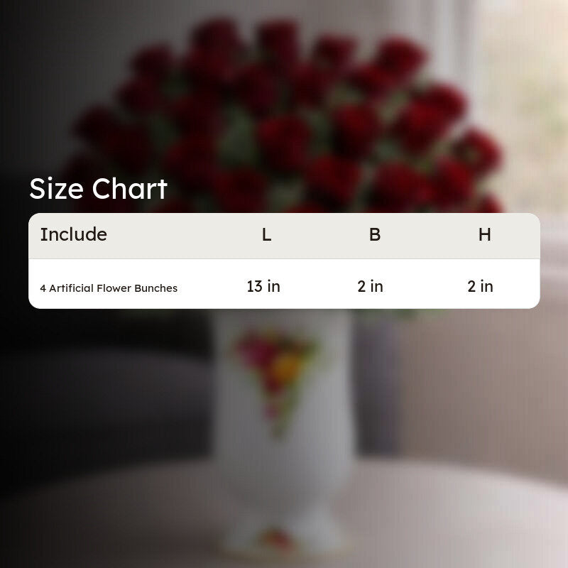 Rosettea Polyester Artificial Flower - Set Of Four media 9