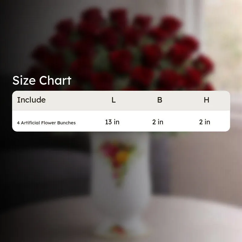 Rosettea Polyester Artificial Flower - Set Of Four media 9