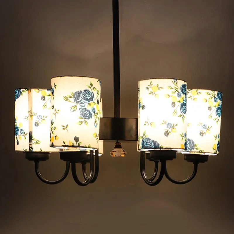 Blue Fleur Cylindrical Viya Ceiling Lamp media 1