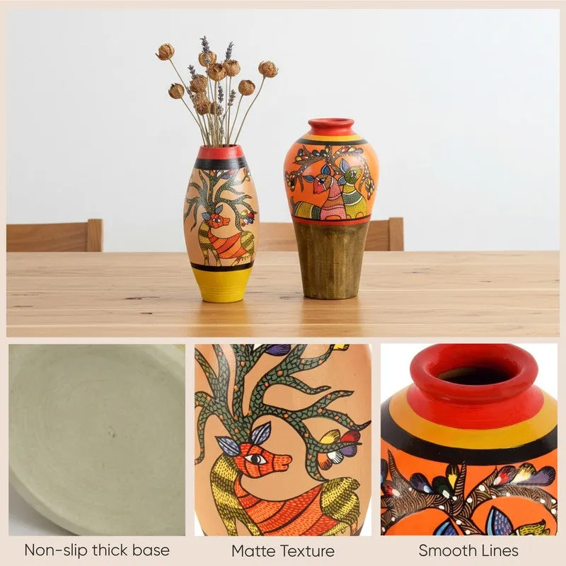 Indujanak Terracotta Vase - Two Piece Set media 7