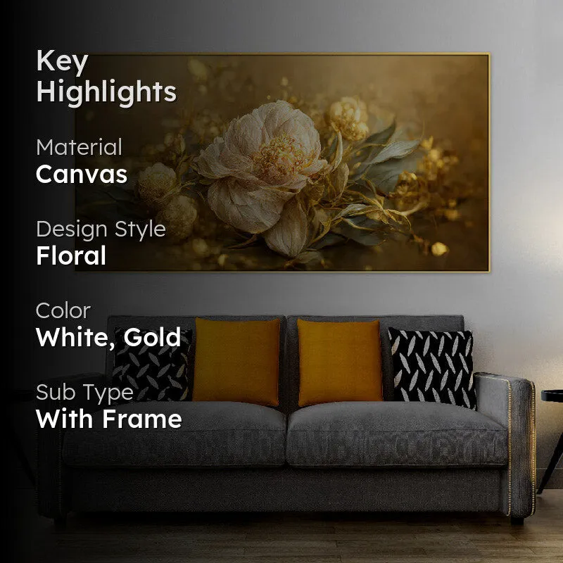 Serenity Buds Floral Canvas Wall Painting media 2
