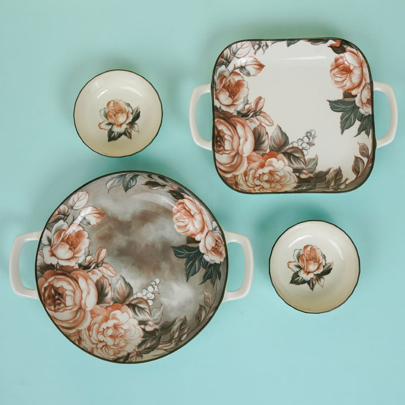 Maduva Floral Porcelain Serving Set - Four Piece Set media 5