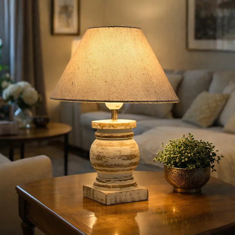MonoCraft Wooden Table Lamp - Beiige media 3