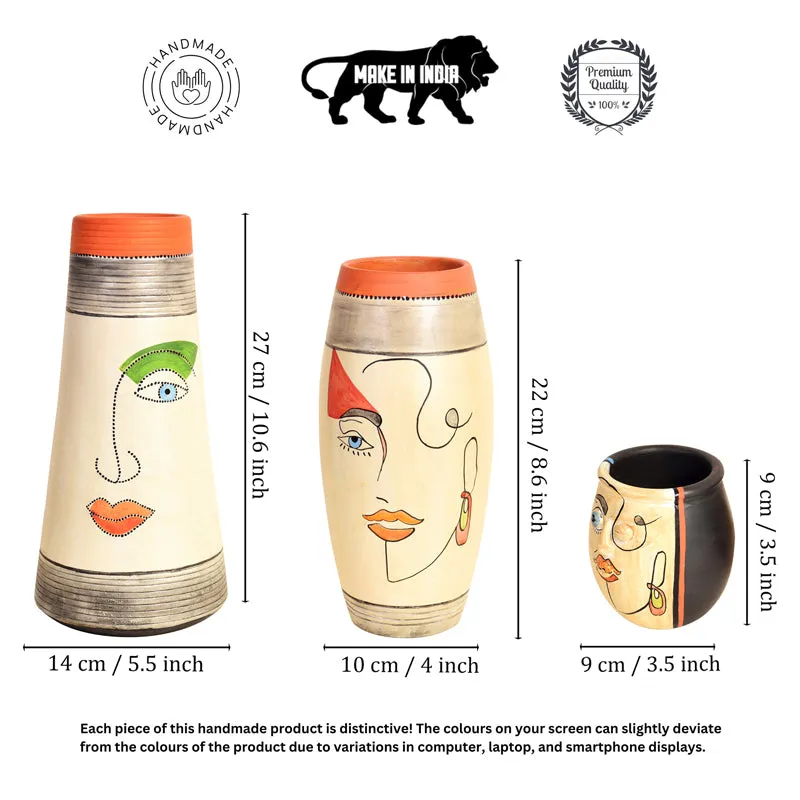 Mohana Terracotta Vase - Set Of Three media 7