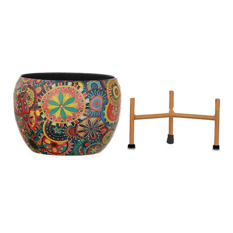 Mithuna Ethnic Handcrafted Planter With Stand - Four Piece Set media 16