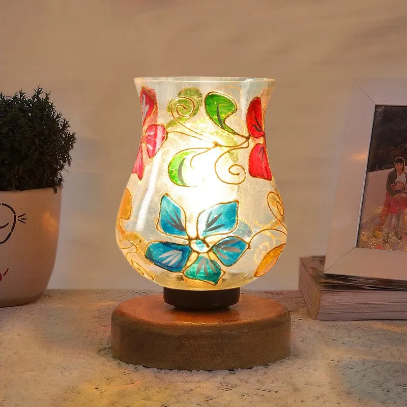 Pristella Mosaic Glass Table Lamp With Wooden Base - Multicolor media 3
