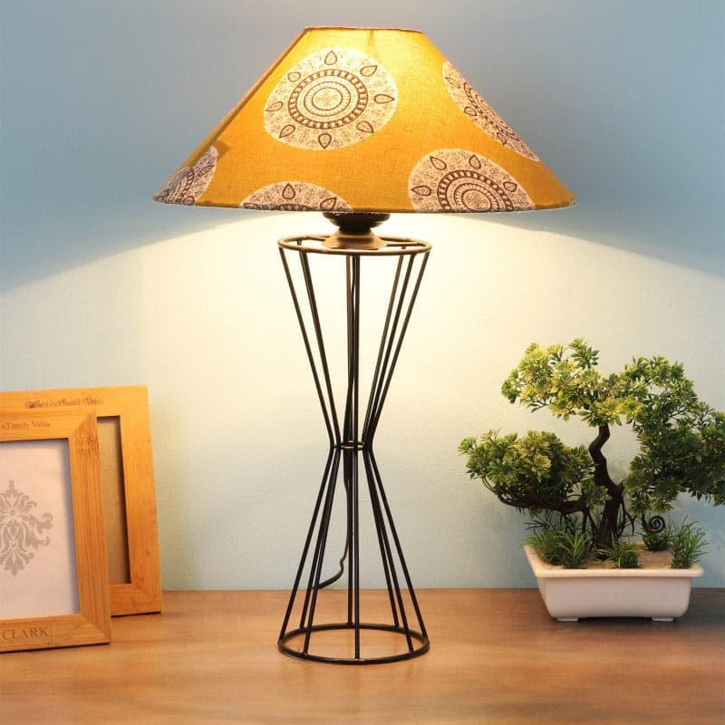 Mandala Merry Briar Fabric Table Lamp - Yellow,Black