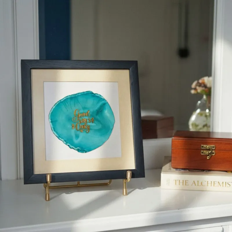 Good Vibes Only Agate Showpiece - Turquoise media 3