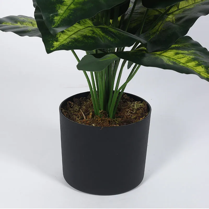 Leaflet Artificial Plant With Black Plastic Pot - 2.6 Feet media 5