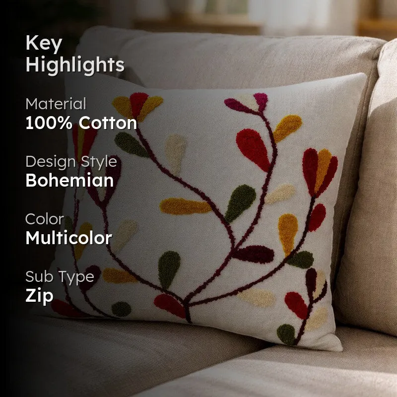 Tufted Bloom Cotton Cushion Cover media 2
