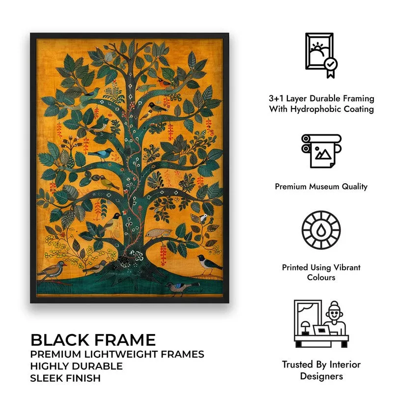 Tree of Life Canvas Wall Painting With Black Frame media 11