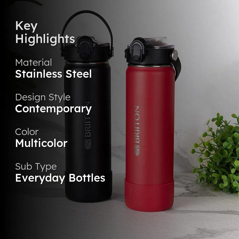 Sip Master Water Bottle (Black & Red, 750 mL Each) - Set Of Two media 2