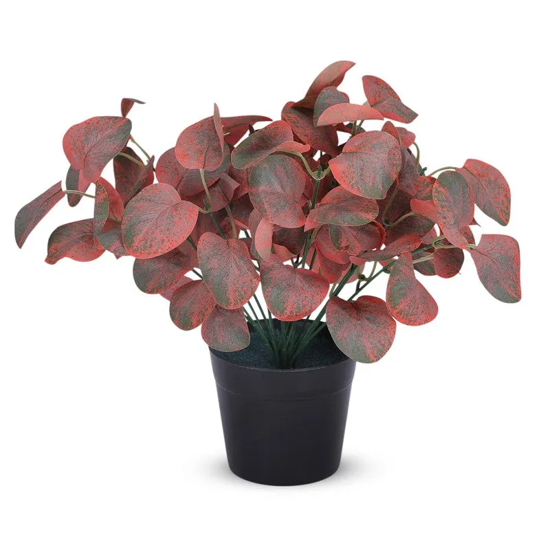 Artificial Red Eucalyptus Plant With Black Plastic Pot media 3