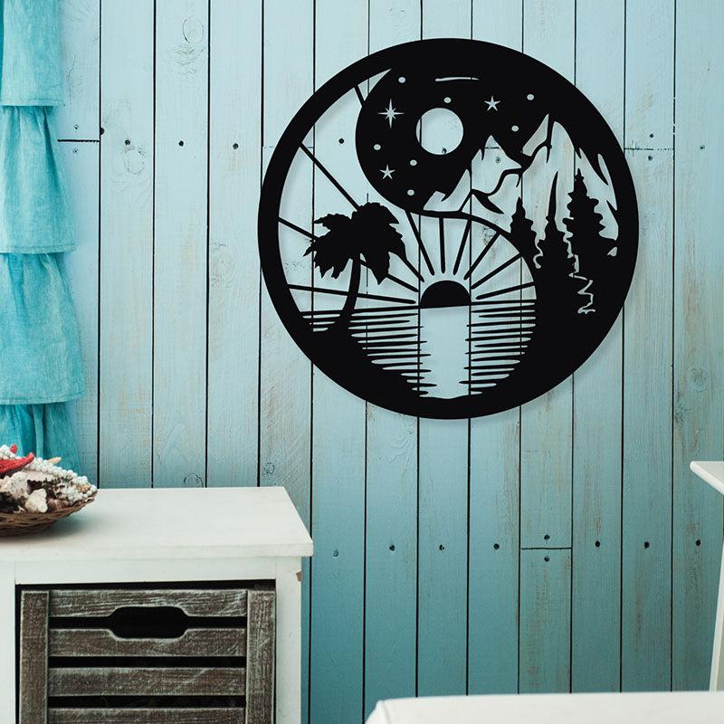 Day And Night Yin Yang Black Iron Wall Accent