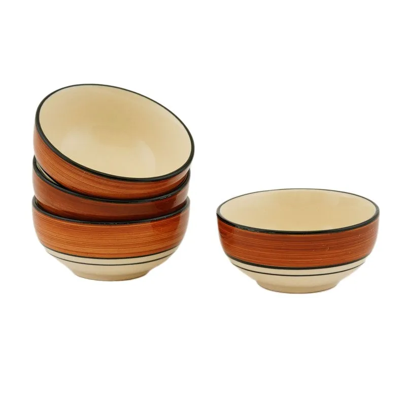 Savora Ceramic Snack Bowls (Brown, 200 mL Each) - Set Of Four media 4