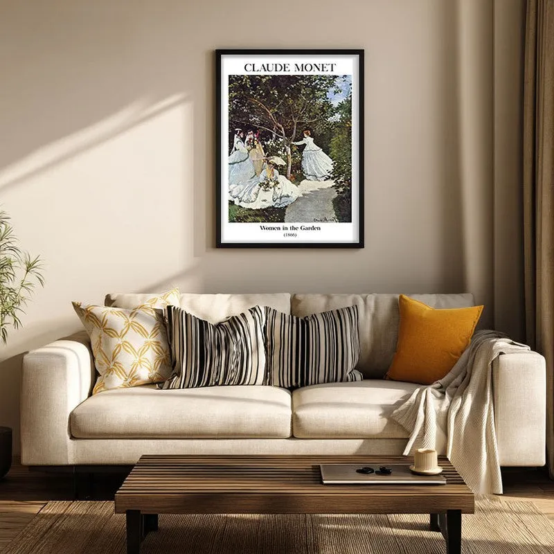 Women In The Garden Archival Canvas Wall Painting - Black Frame media 3