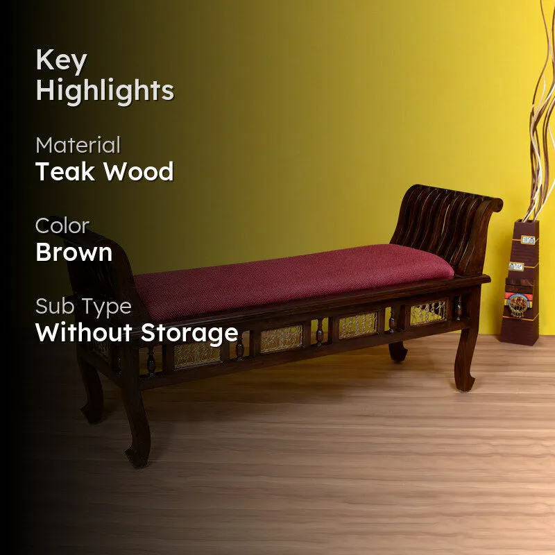 Myla II Teak Wood Ottoman media 2