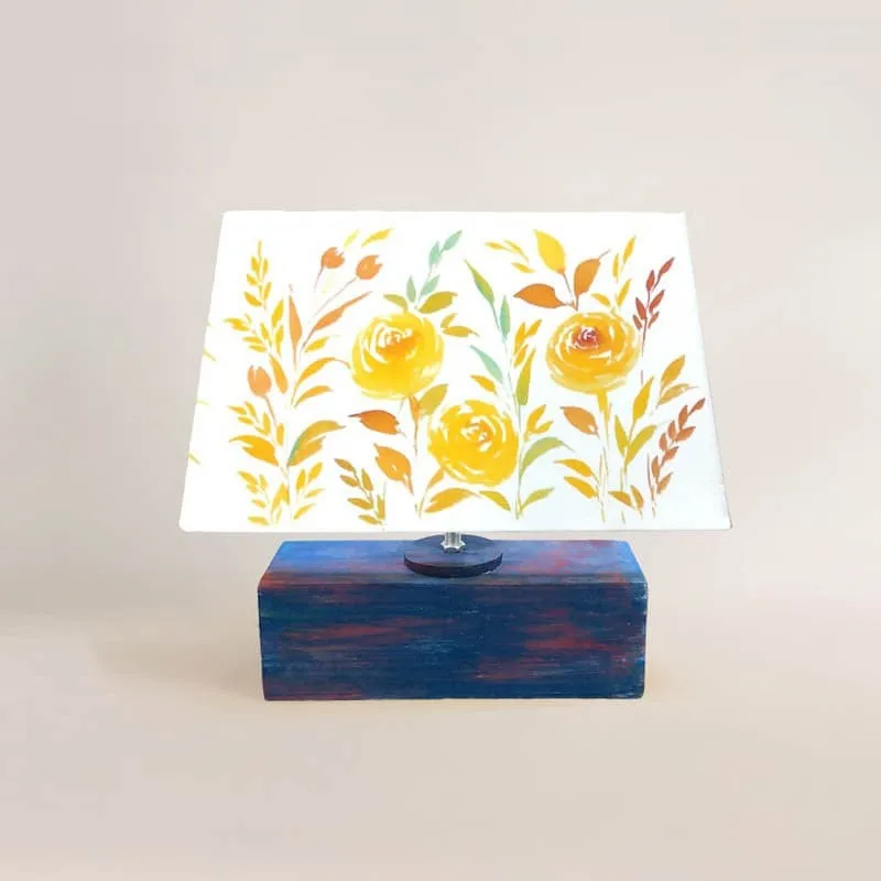 Lindo Bloom Handpainted Fabric Table Lamp - Multicolor media 4