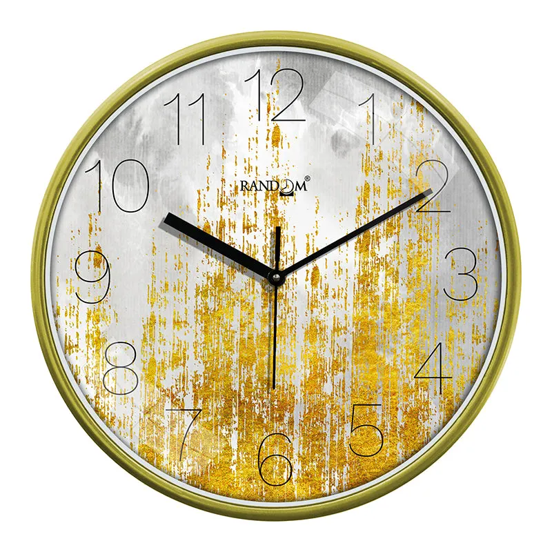 Gold Stria Plastic Analog Wall Clock media 5