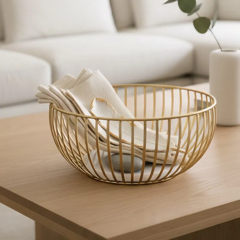 Alloy Fruit Basket - Gold media 5