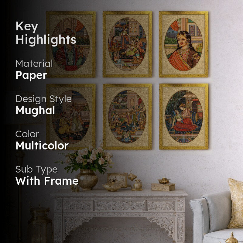 Imperial Portraits Paper Wall Painting With Frame - Set Of Six media 2