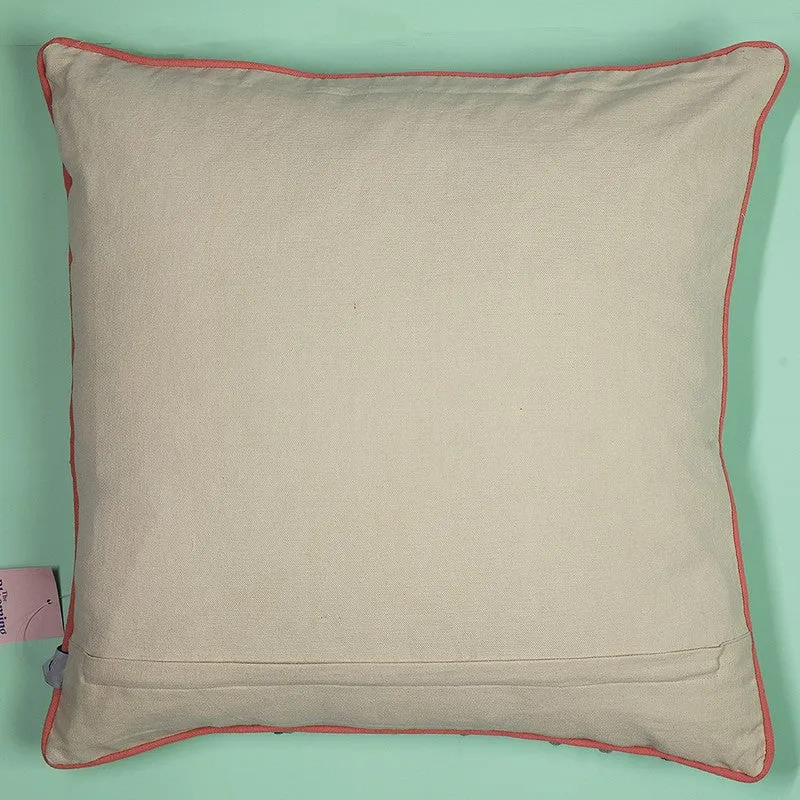 Wild Flora Embroidered Cotton Cushion Cover media 6