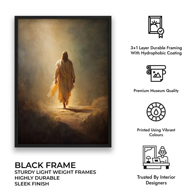 Heavenly Path Archival Paper Wall Painting With Black Frame media 7