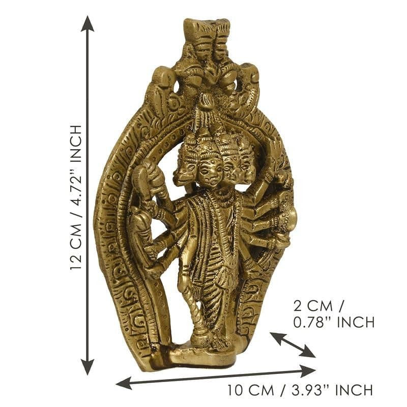 Brass Panchmukhi Hanuman Idol - Metallic media 7