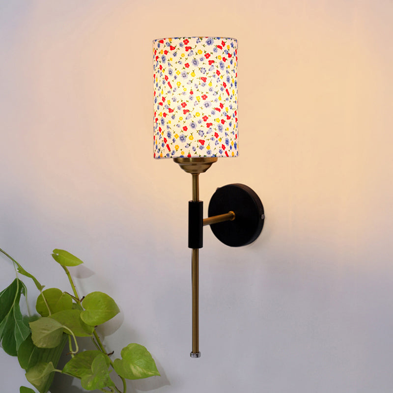 Beryll Tiny Fleur Cylindrical Steel & Cotton Wall Lamp