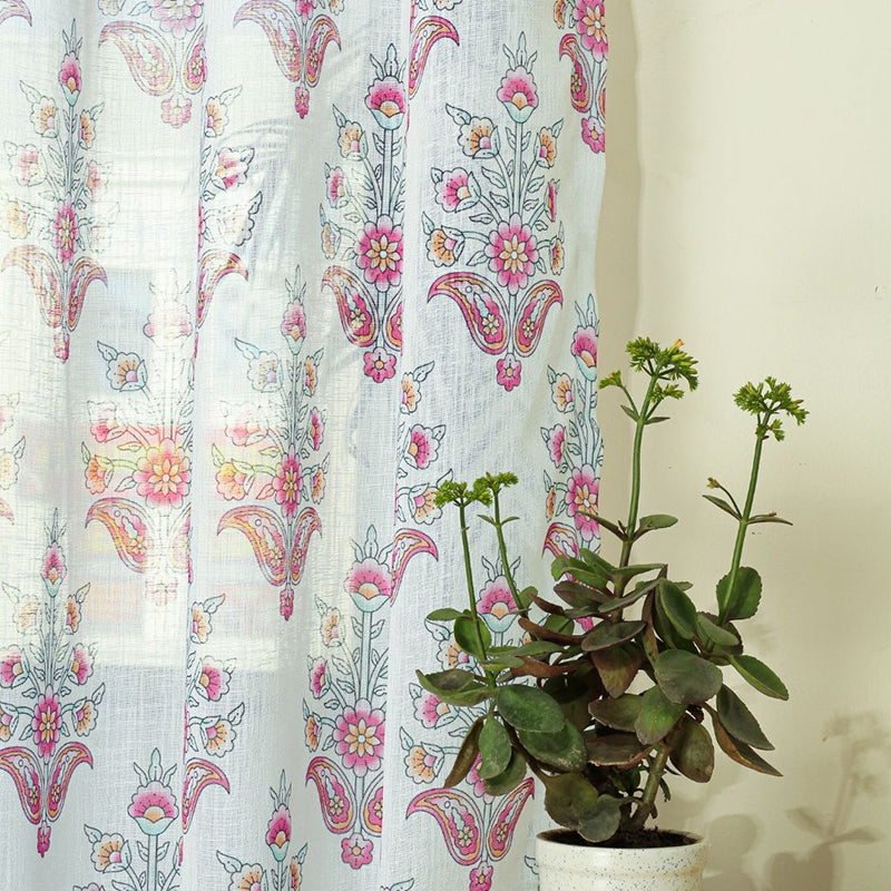 Auralis Linen Texture Sheer Curtain - Set Of Two media 6