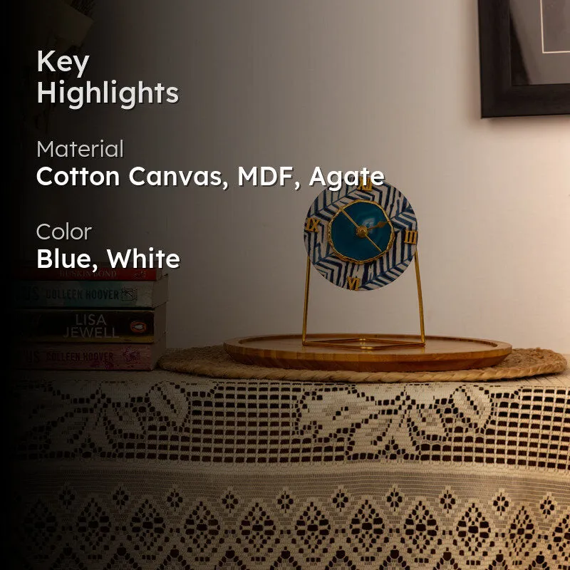 Azure Chevron MDF Clock - Round media 2