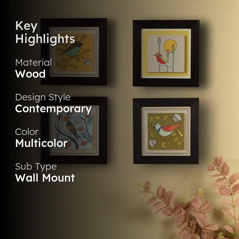 Chidiya Chore Wooden Wall Art - Set Of Four media 2