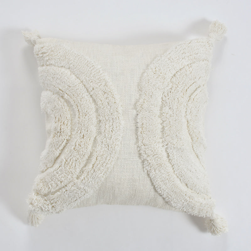Aquila  Tufted Cushion Cover (White) - Set Of Two media 3