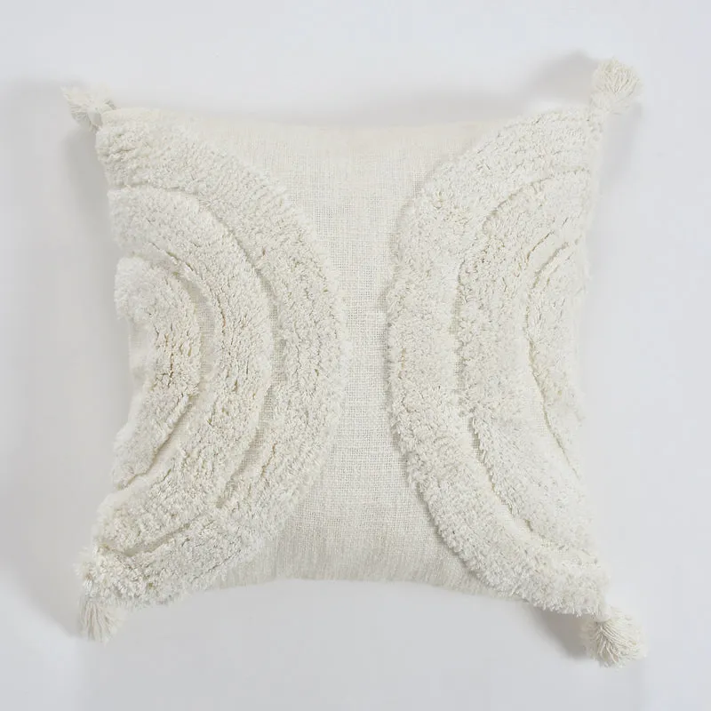 Aquila  Tufted Cushion Cover (White) - Set Of Two media 3