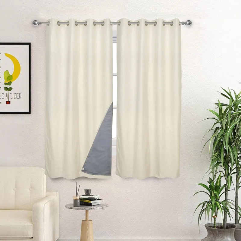Form Ease Cotton Blackout Curtains (Ivory) - Set Of Two media 3