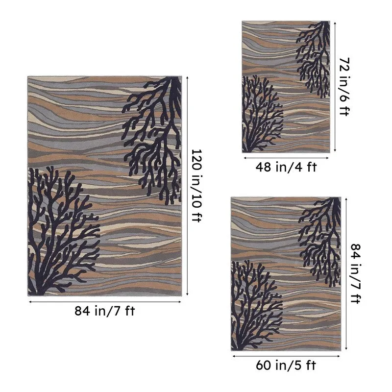 Coral Hand Tufted Dream Abstract Wool & Nylon Carpet - Blue media 15
