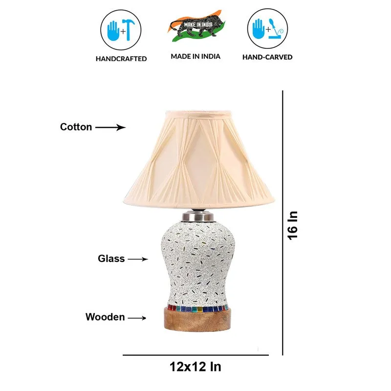 Nivora Smocked Wooden Table Lamp - Multicolor media 9